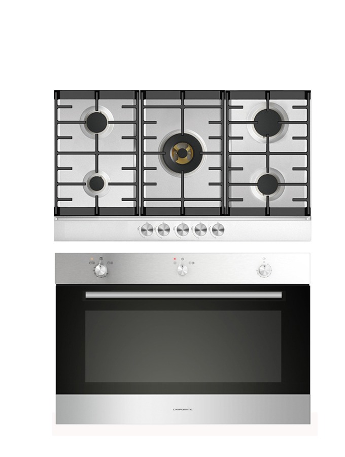 Campomatic Built-in Bundle | 90cm Oven Gas/Gas +Top SxS