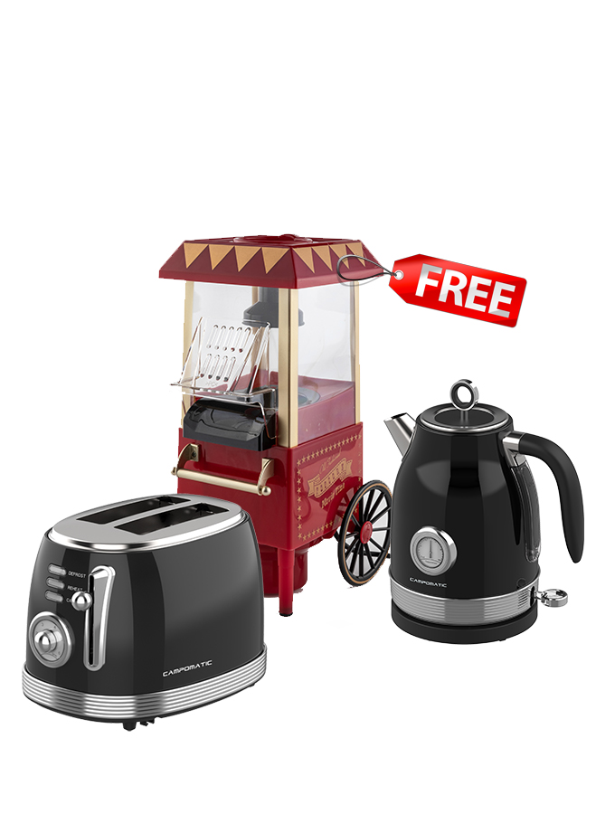 Bundle Retro Kettle & Toaster Black